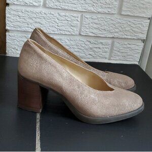 Fly London Women's Brown Suede Shoes Booties with Heels Size US 38 US 7